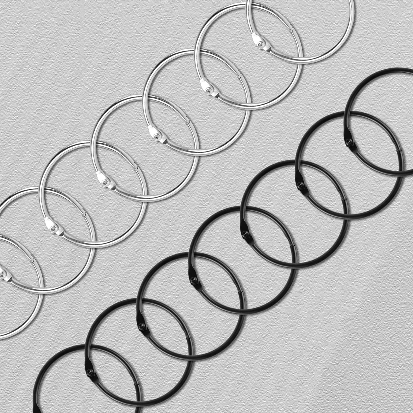 Curtain Rings,20 Pieces Black Shower Curtain Rings Rustproof Metal Shower Curtain Hooks Smoothly Round Shower Rings Curtain Rings Metal for