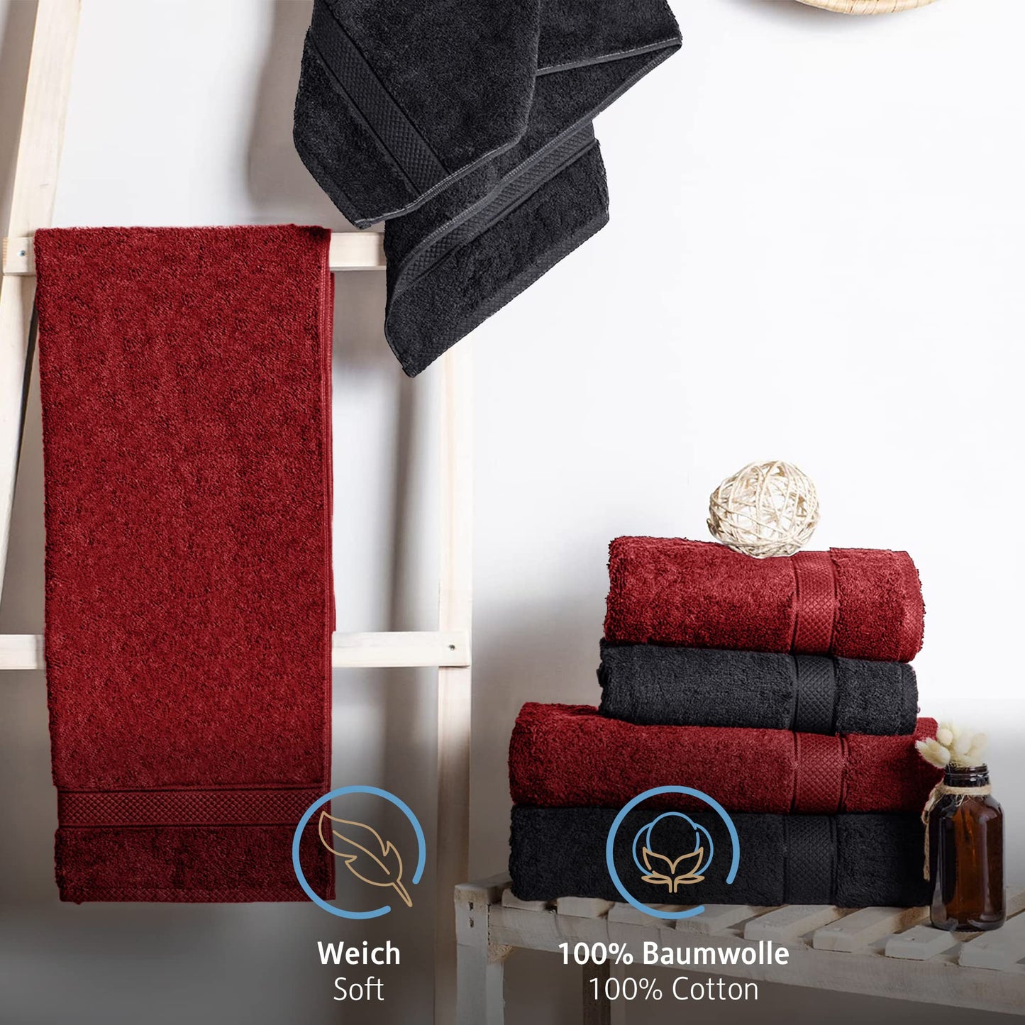 Komfortec Set of 4 Bath Towels 70 x 140 cm