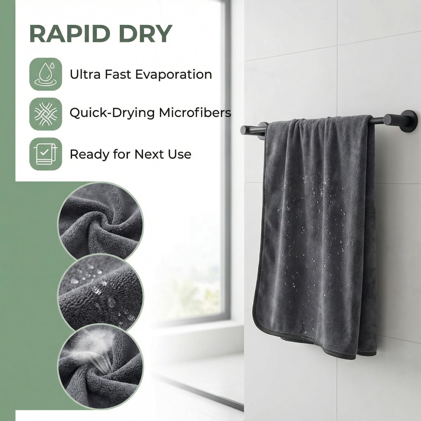 KinHwa Microfibre Soft Hand Towels for Kitchen Abosorbent Small Guest Towel