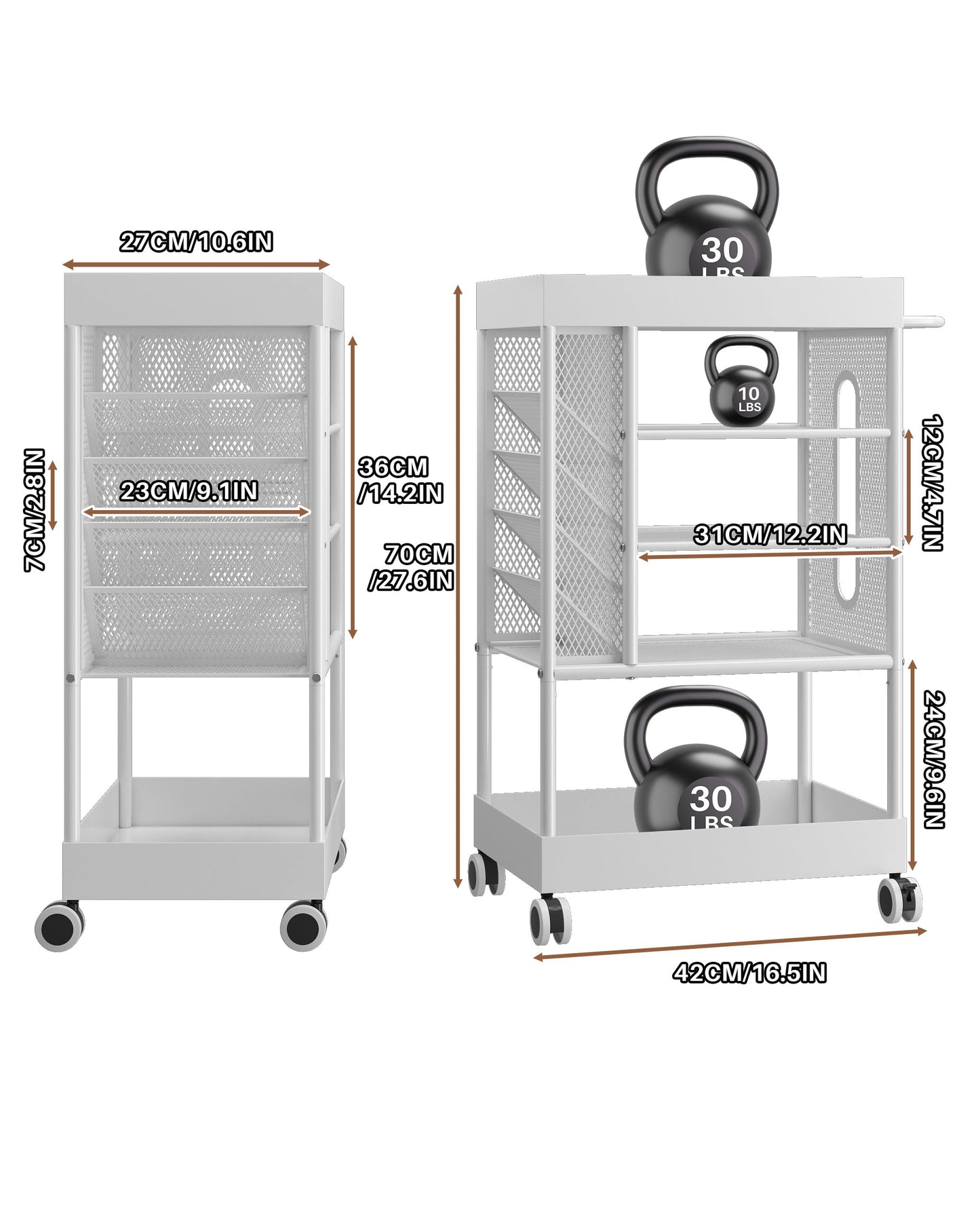 Ornestia 5-Tier Multi-Functional Art cart, Metal Utility Cart with Lockable Wheels, Versatile Art Supply Storage Organizer Cart, Storage for Brushes