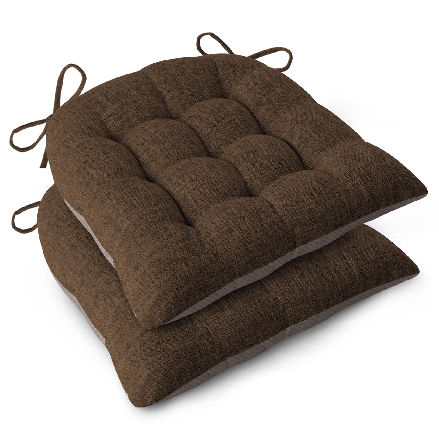 FlyGulls Chair Cushions for Dining Chairs Set of 2 46x42x7.6 cm Brown