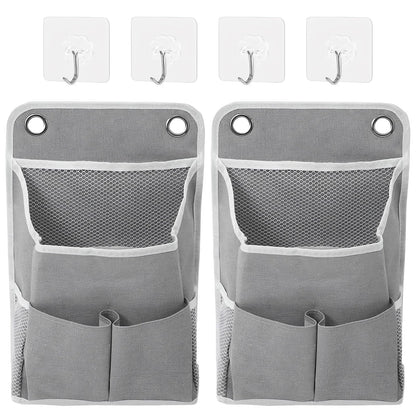 CHENKEE 2pcs Wall Hanging Storage Bags,Storage Organizer with Pockets,Waterproof Hanging Organiser,Foldable Linen Fabric Basket,for