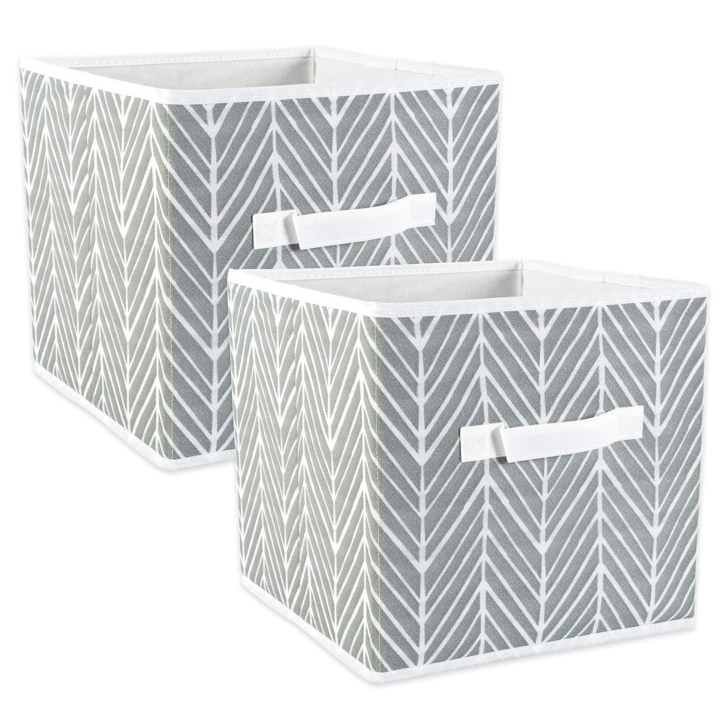DII Fabric Storage Bins for Nursery, Offices, & Home Organization, Containers Are Made To Fit Standard Cube Organizers (11x11x11) Herringbone Gray