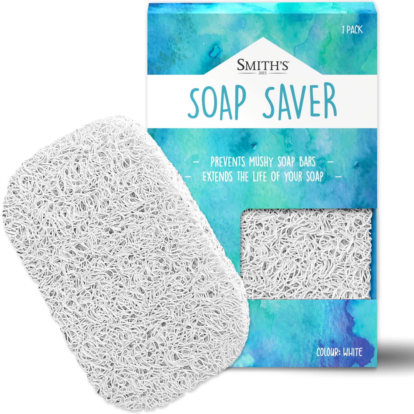 Soap Saver by Smith’s® | Extend Your Soap’s Life | 14 cm (L) x 8 cm (W) x 1.2 cm (H) | White / 1 Pack | 50% Thicker | Enhanced Design