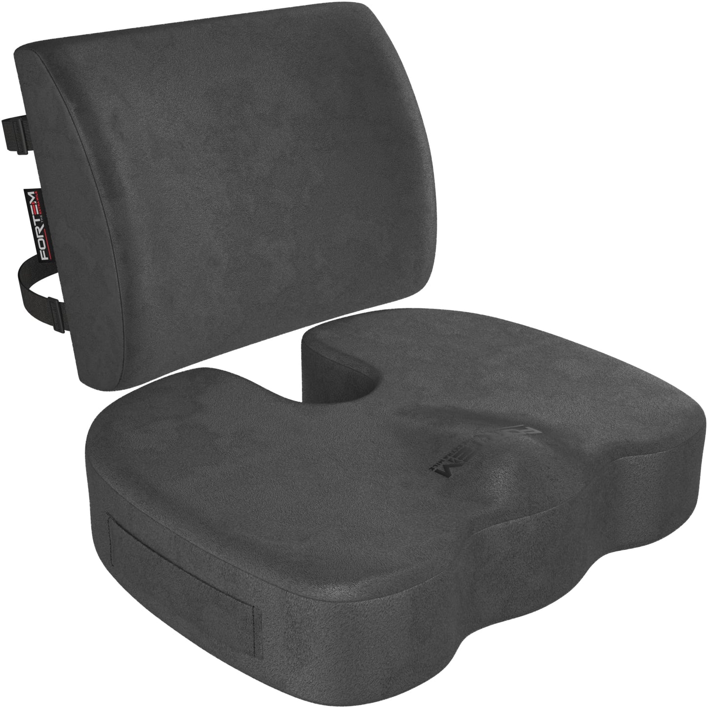 FORTEM Seat Cushion & Lumbar Support for Office Chair, Car Seat Combo