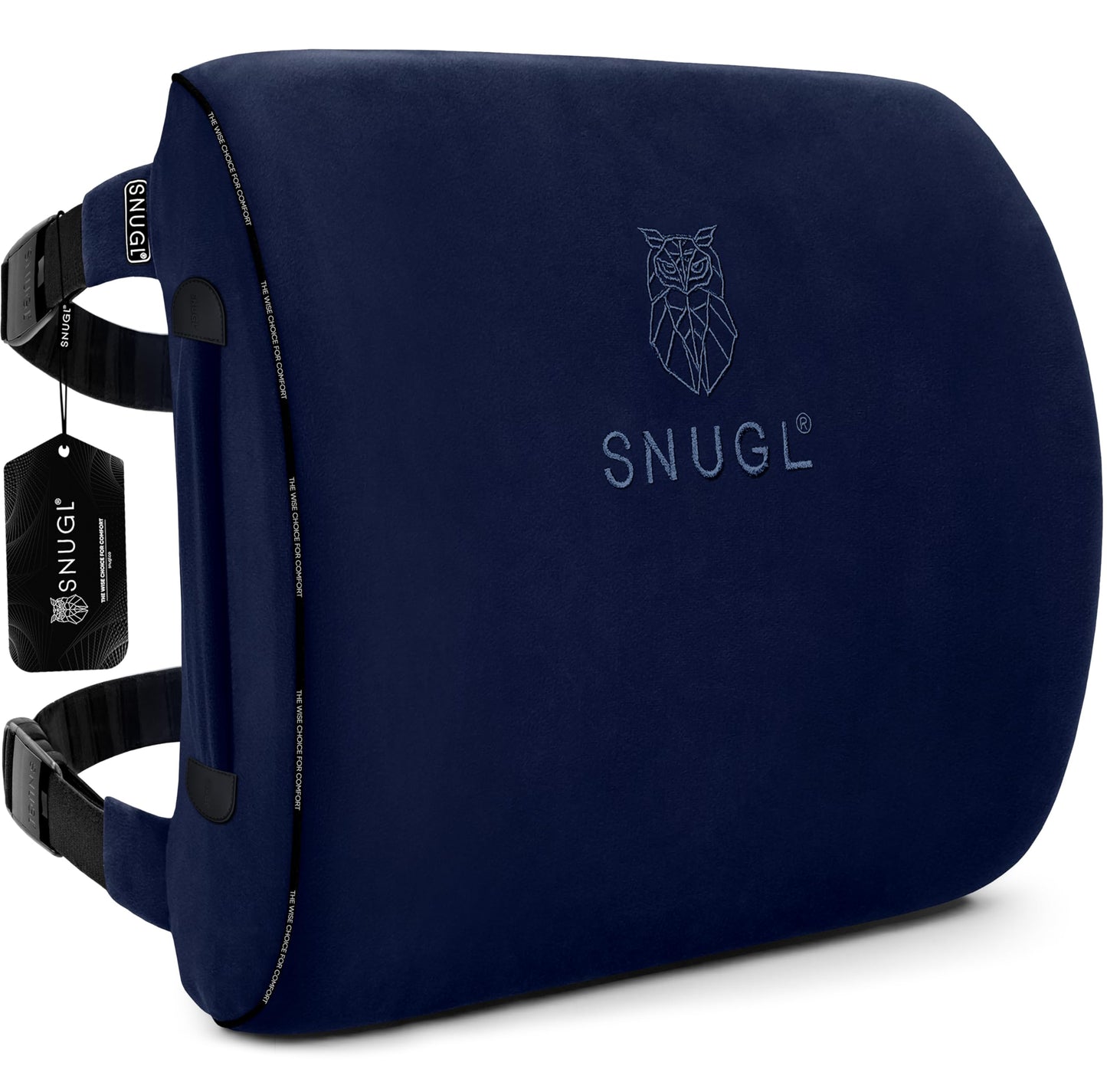 SNUGL Lumbar Support Cushion | Seat Cushions | Back Support for Office Chair | Posture Corrector Men & Women | Car Seat Cushion