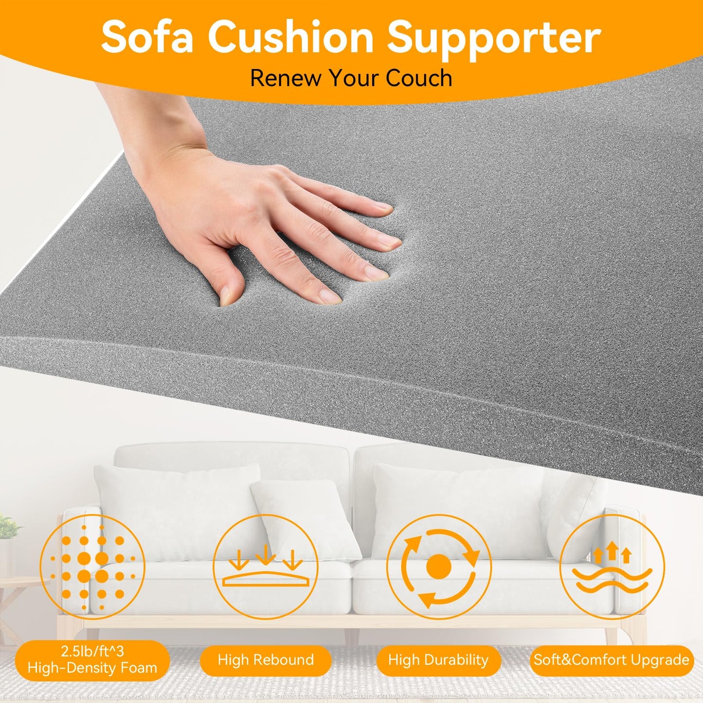 OFKAIS 60 x 50cm Sofa Support for Sagging Cushions,Sofa Cushion Support-3PC