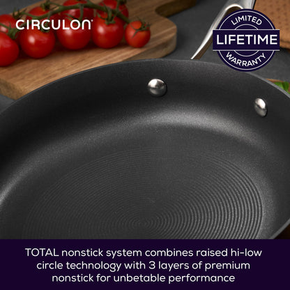 Circulon Style Hard Anodised Sauteuse, 24cm/2.8L, Black