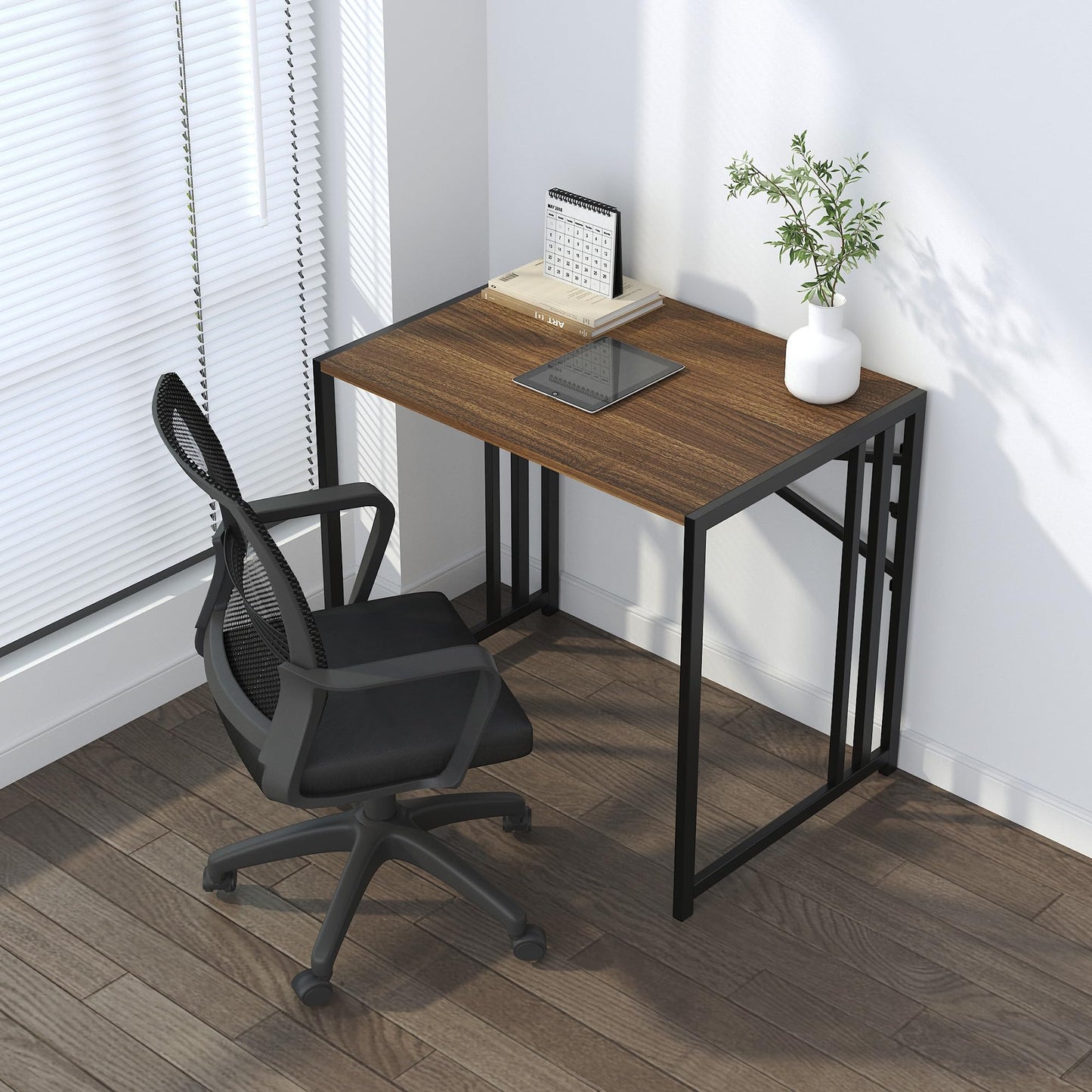 Lutown-Teen Folding Desk 47 inch No Assembly Required, White