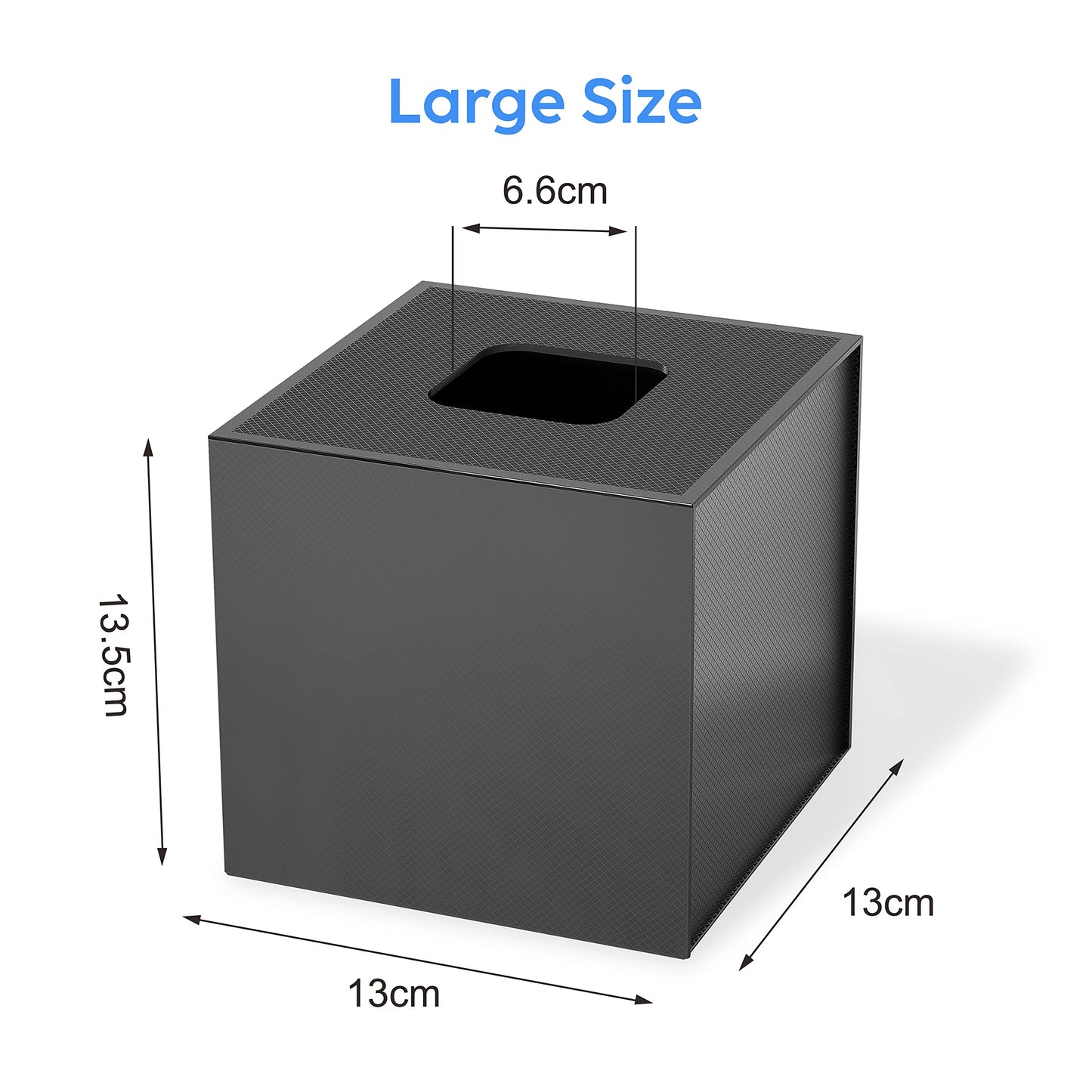JiaWei Square Tissue Box, Made of 1600 g/m² Extra Strong Cardboard, 13 x 13 x 13.5 cm