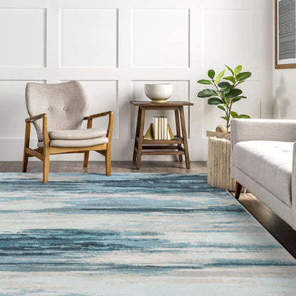 Tinyboy-hbq Modern Abstract Area Rug, Blue, 160 x 200 cm