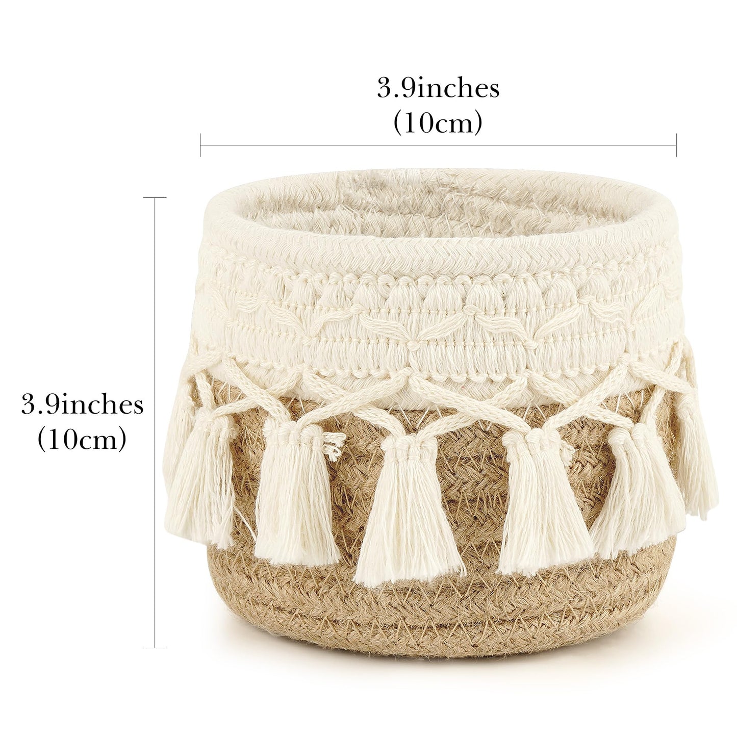 Linkidea Extra Large Sunglasses Desk Holder Stand Compatible with Extra Large Glasses, Brown Cotton Rope Eyewear Storage Desk Display Basket