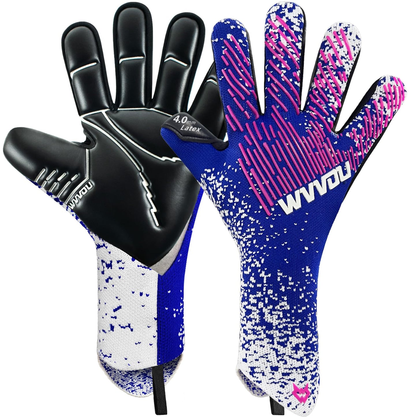 WVVOU Football Goalkeeper Gloves, Soccer Goalie Gloves Youth Adults, High Performance Goalkeeper Gloves, Breathable Soccer Gloves, 4+3mm Super Grip