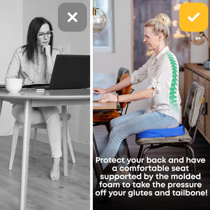 SANTERGO Orthopedic Seat cushion PATENTED & STABLE Lumbar Coccyx | Seat cover office chair car wheelchair | seat cushion, ergonomic back cushion