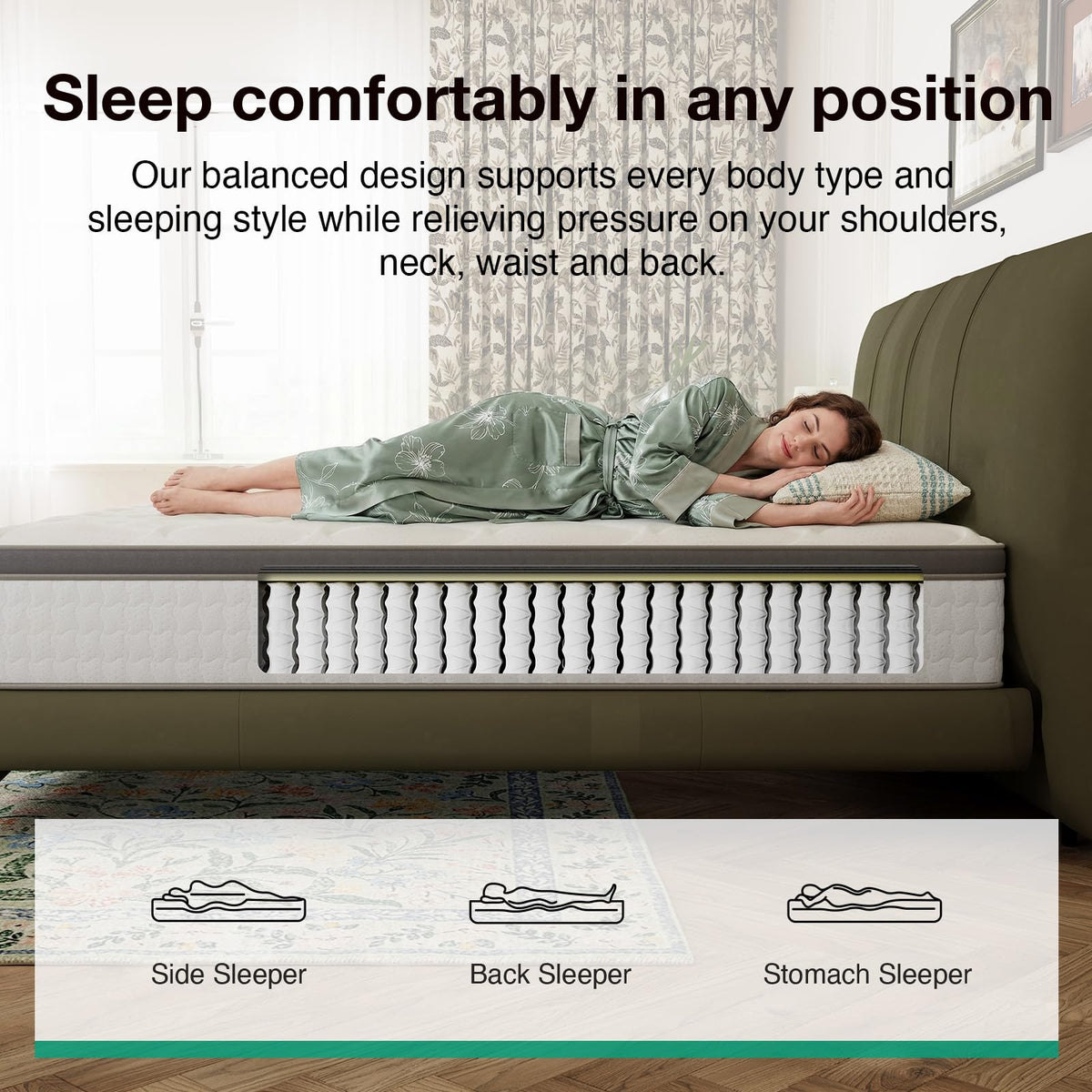 Novilla 3FT Single Mattress - 25cm Medium Firm Hybrid Mattresses | UK Pocket Sprung & Foam for Target Support & Luxury Comfort, Soft-Touch Cover