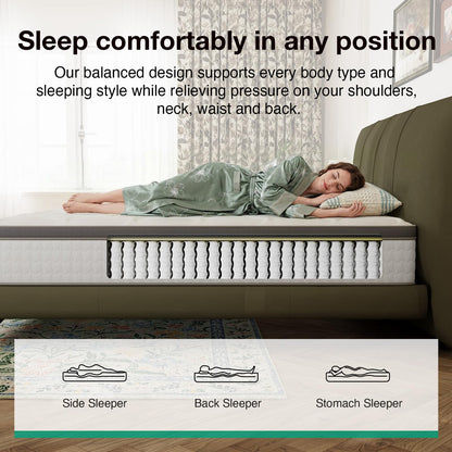 Novilla 3FT Single Mattress - 25cm Medium Firm Hybrid Mattresses | UK Pocket Sprung & Foam for Target Support & Luxury Comfort, Soft-Touch Cover