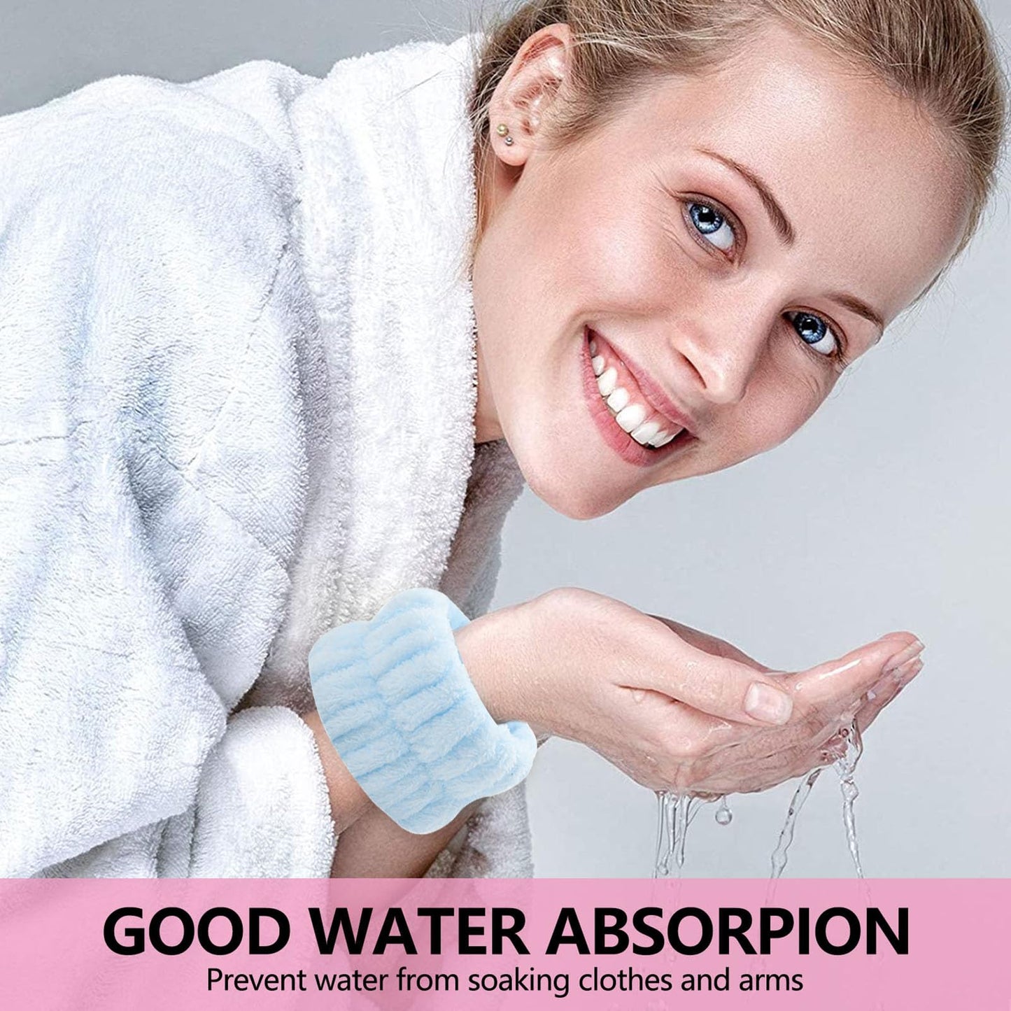 Fantasyon Microfiber Wrist Towels, Soft Absorbent Face Washing Bands