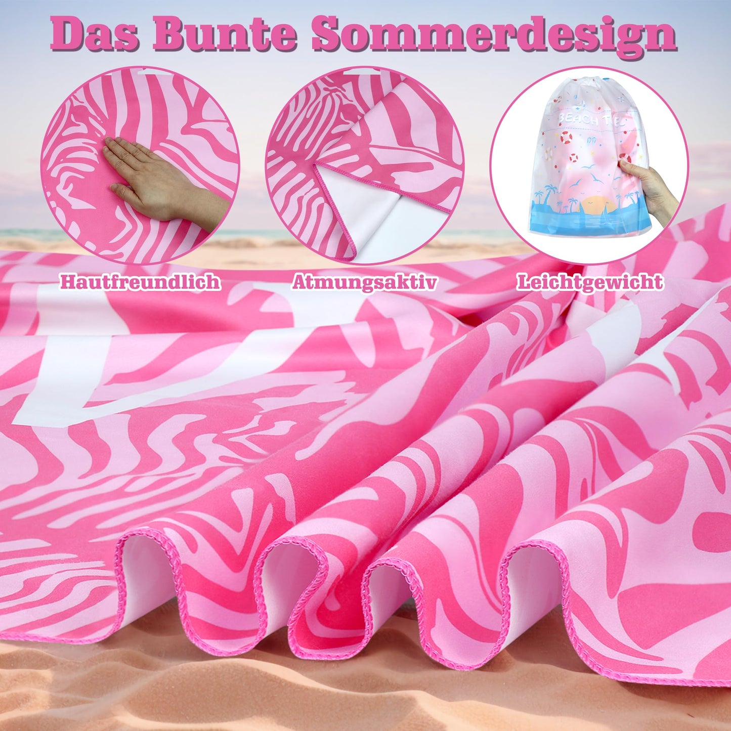 LEcylankEr Beach Towels for Adults XL 180 x 90 CM Large Microfibre Beach Towel Quick Dry Sandproof Beach Towels for Adults Extra Large for