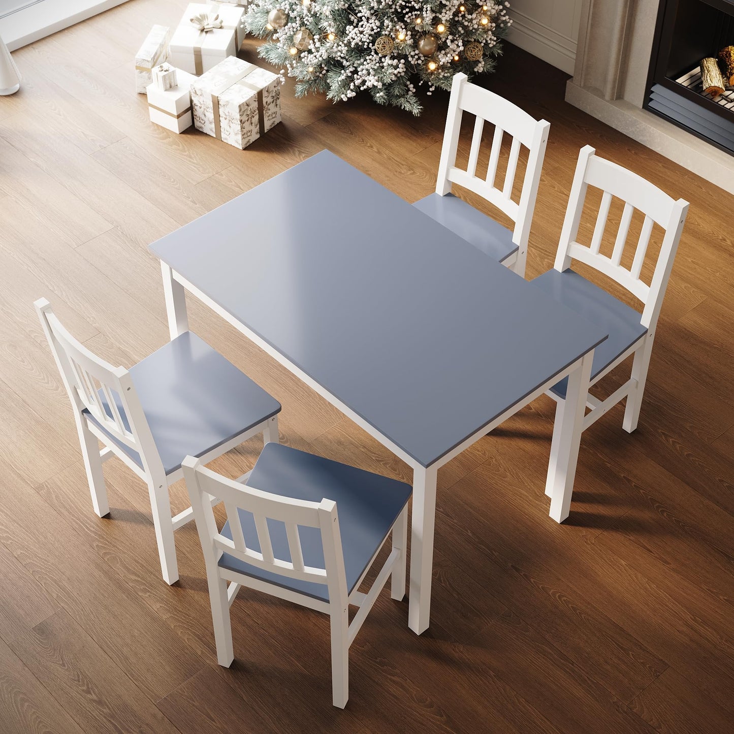 ELEGANT Dining Table and Chairs Set of 4, 108x65x75cm