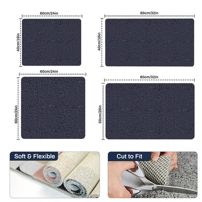 BLESWIN Shower Mat Non Slip 40x80CM, Anti Mould Shower Quick Dry Mats with Drain Hole, Large Antibacterial PVC Bath Mat for Inside Shower