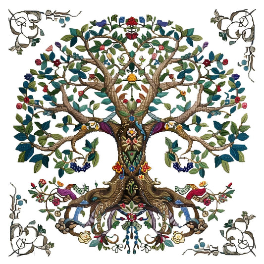 Xinpinzhou Tree 11ct Cross Stitch, 11 Count Counted Stamped Pre Printed Cross Stitch Embroidery Kits for Adults Beginners Starter Advanced Easy