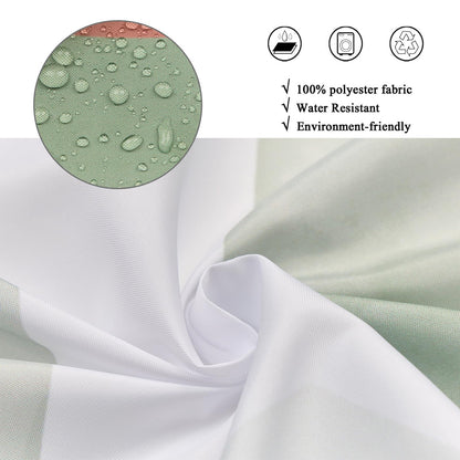 GCIREC Shower Curtain, 180x200cm, Green Modern Abstract Art Watercolor Geometric Grid Waterproof Fabric Machine Washable Bathroom Curtain with Hooks