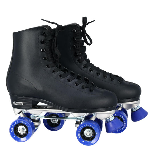 CHICAGO Skates Men's Classic Roller Skates - Premium Black Quad Rink Skates, Black, 12
