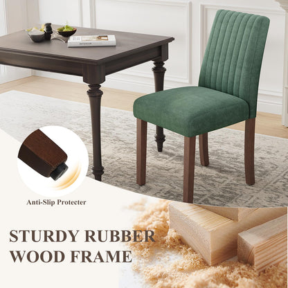 COLAMY Dining Chairs Set of 4 with Thick Seat Cushion, Fabric Chairs for Dining Room with Wood Legs and Ergonomic High Back