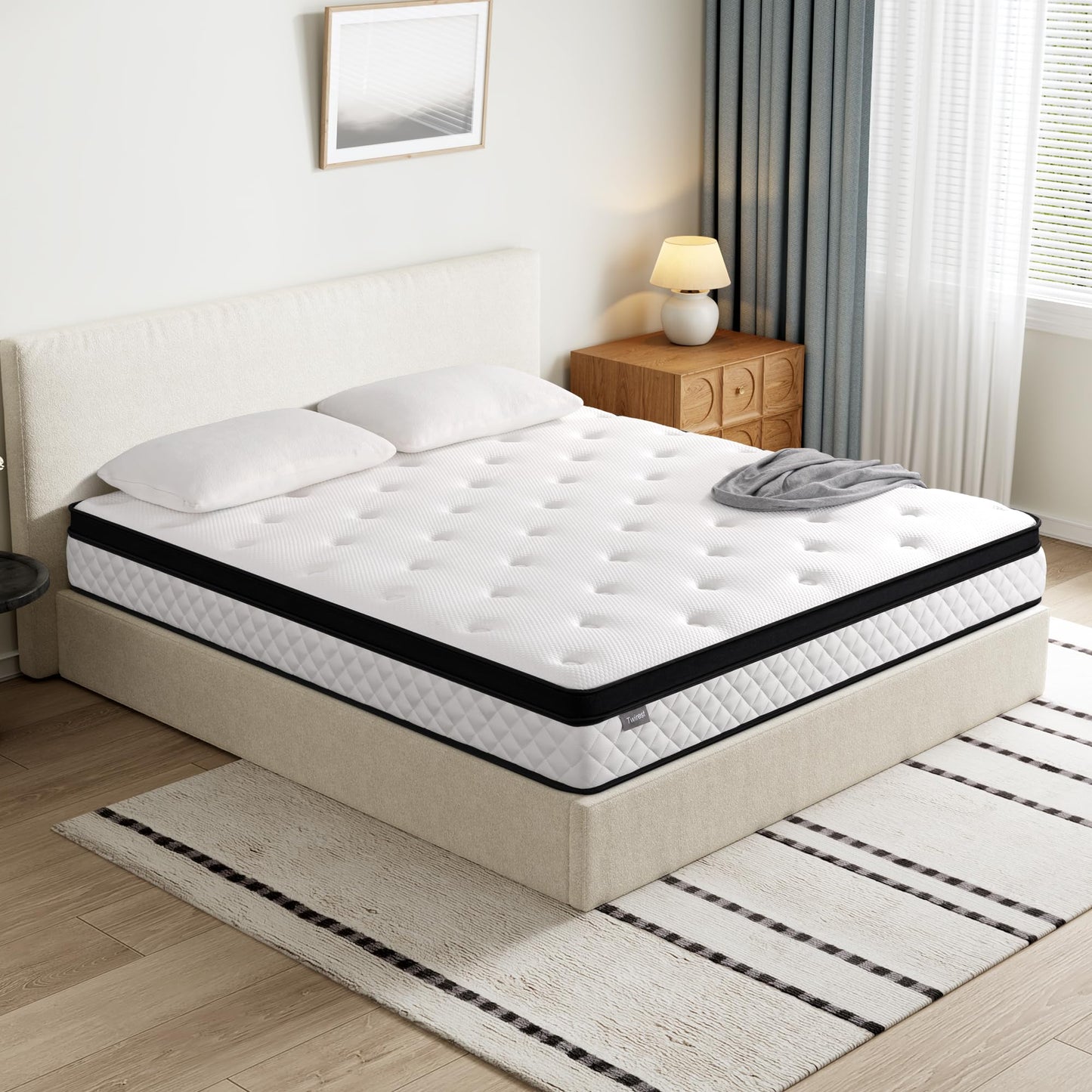 Twirest Single Mattress,Hybrid Mattress 99x190x25cm Pocket Sprung Mattress