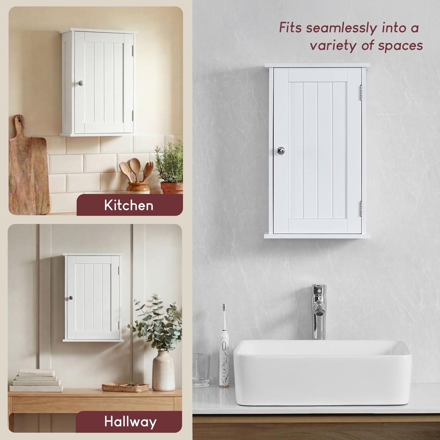 Bath Vida Priano Wall Mounted Cupboard with Door Bathroom Bathroom Storage