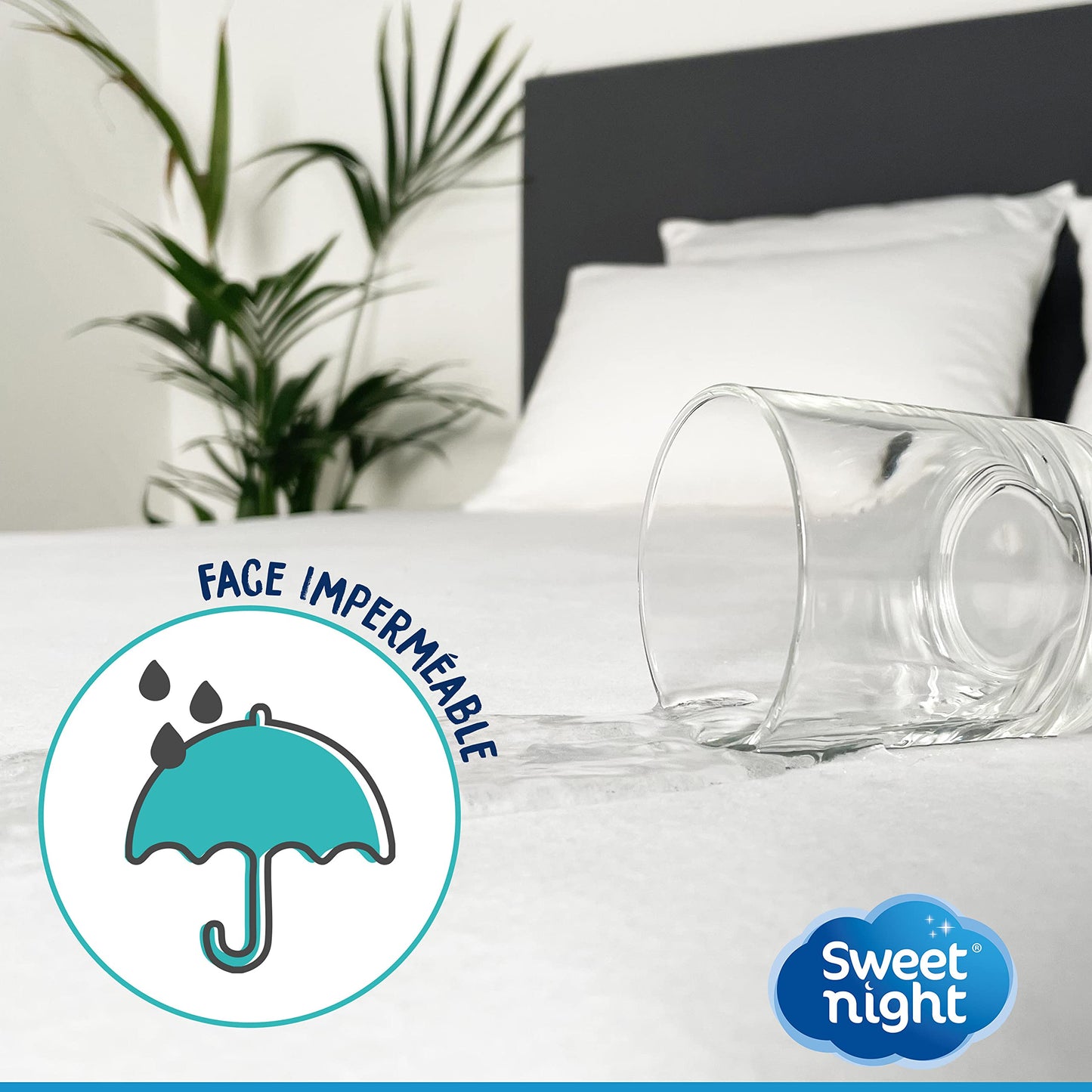 Sweetnight – Full Mattress Cover 200 x 200 cm | Waterproof and Micro Breathable Mattress Protector | Fully Protects Your Mattress | Zip