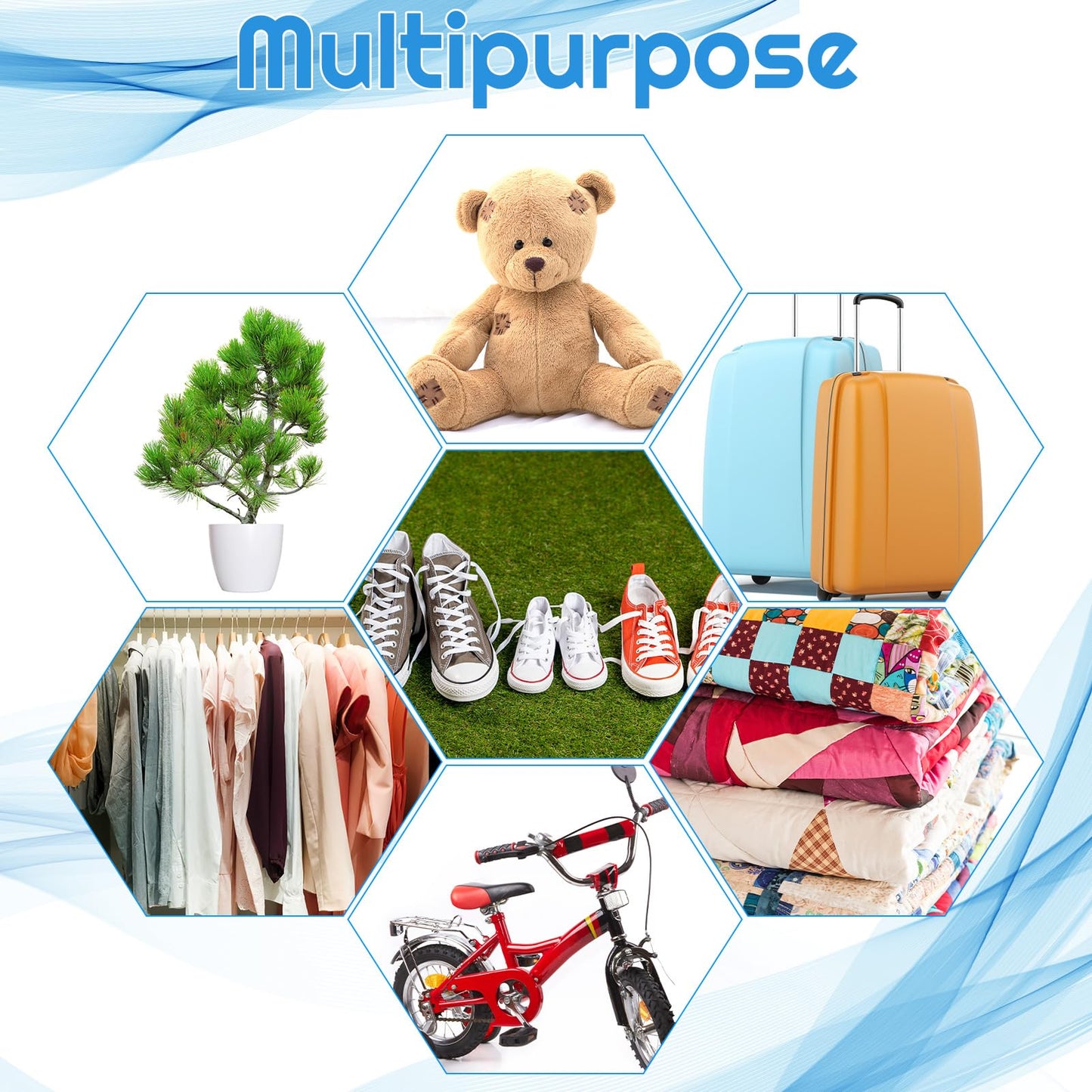 Extra Large Clear Plastic Storage Bags, 6pcs Flat Large Plastic Bags