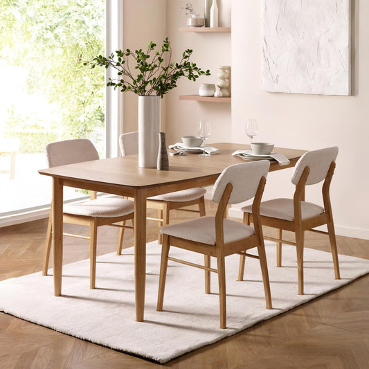 Julian Bowen Theia Dining Chairs, Set of 2, White Bouclé - H85 x D52cm