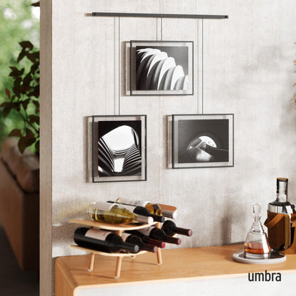 Umbra Exhibit Set of Three 8x10 Picture Frames, Black, metal