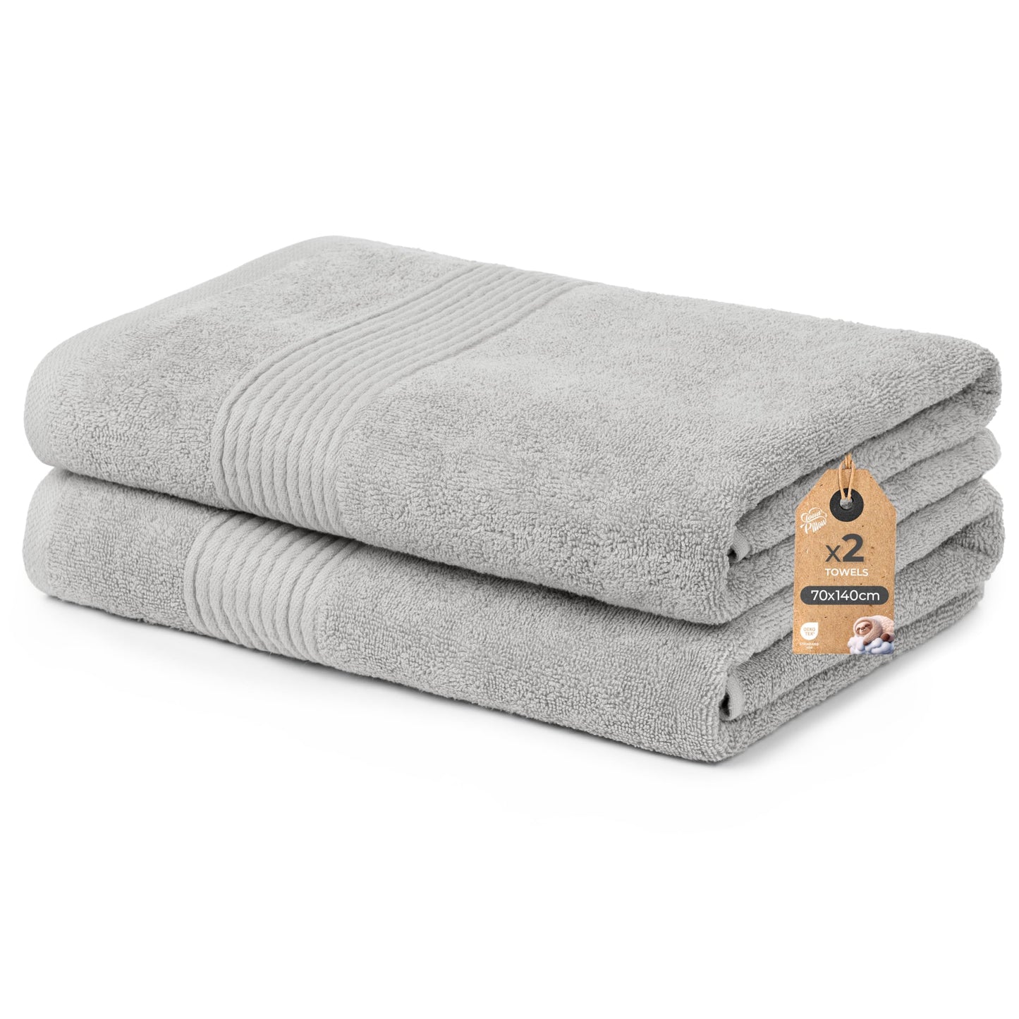Cloud Pillow Set of 2 Bath Towels 70 x 140 cm 100% Cotton 500 g/m²