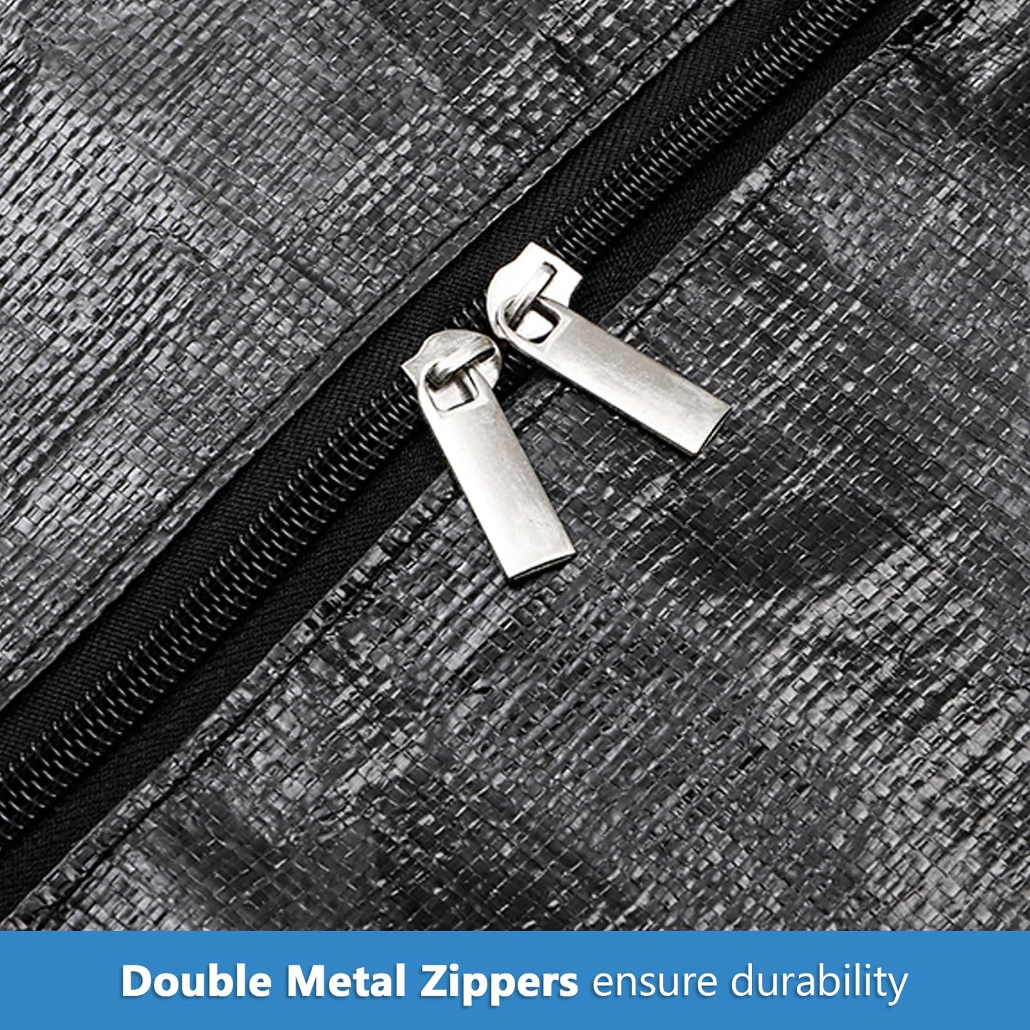 Elsjoy 2 Pack 250L/ 66Gallon Extra Large Moving Bags with Zippers & Handles, 45 x 16 x 22 Inch Black XXL Storage Bags Heavy Duty Over-Sized Storage