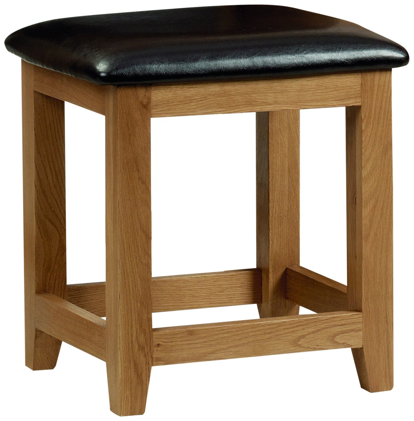 Julian Bowen Marlborough Dressing Stool, Oak/Dark Brown - H46 x W45 x D35cm