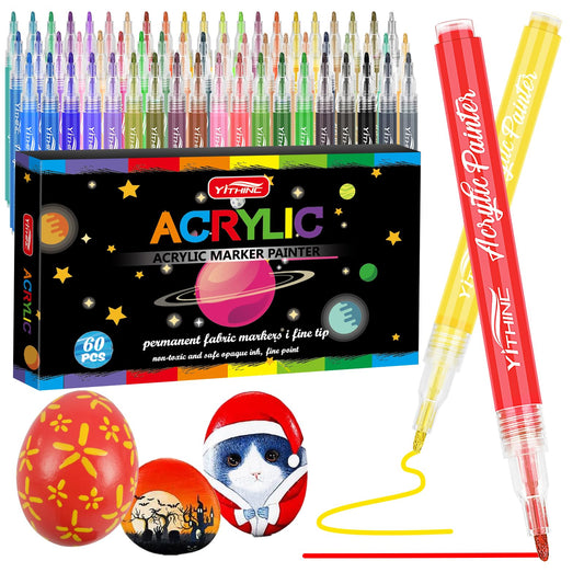 YITHINC Acrylic Paint Pens, Art Set for Rock Painting Stone Ceramic Metal Paper Glass Canvas Fabric Wood Porcelain Pebble, pumpkin painting kit,