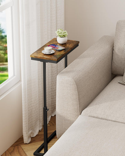 TUTOTAK End Table, Side Table, Tall Couch Table, Sofa Table, Living Room, Bed Room, Brown TB01BB0832EU