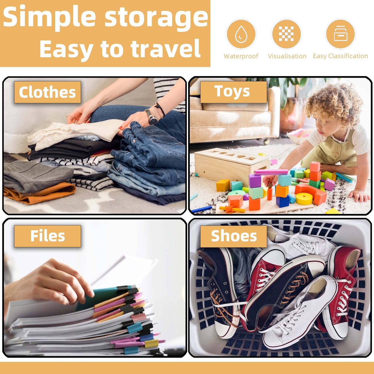 10Pcs Large Travel Storage Bags, Space Saver Ziplock Clothes Bag Frosted Waterproof Packing Luggage for Clothes, Shoes, Toiletries