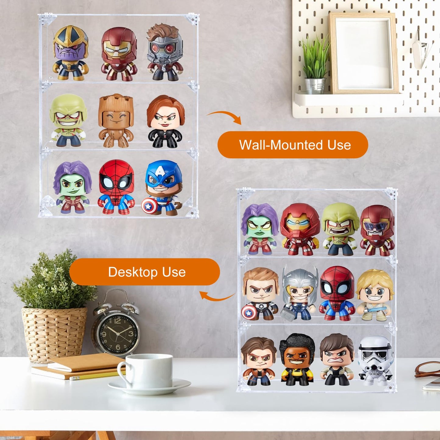 Dezzer 3 Tier Acrylic Display Case with Magnetic Door for Collectibles