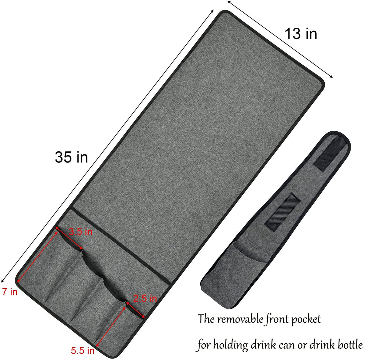 Spacmirrors KOSTOO Sofa Armrest Organizer Couch Arm Chair Caddy Sofa Cover Storage Holder for Remote Control Magazine Book Smart Phone Tablet Drinks