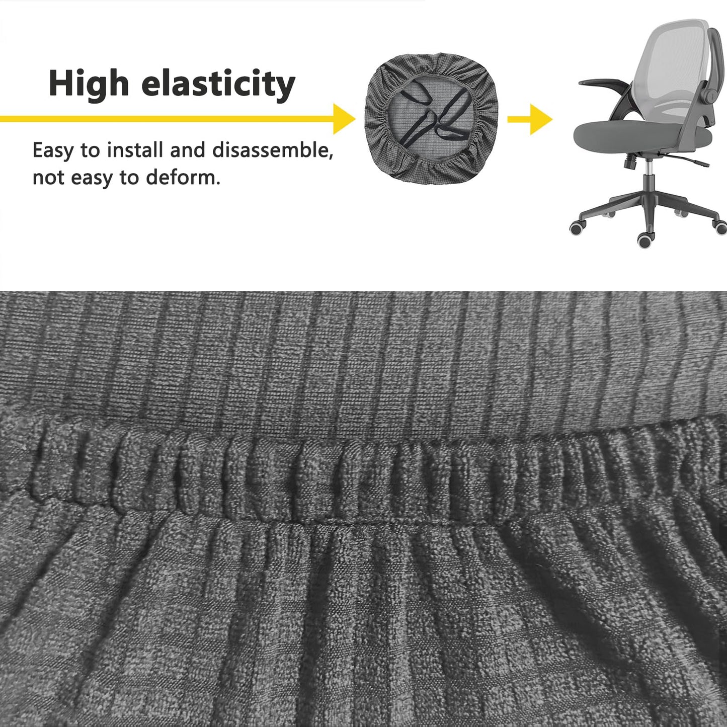 FYTXSZ Office Chair Seat Cover Stretch Elastic Universal Fit Washable Slipcover Seat Protector for Desk Swivel Computer Chairs