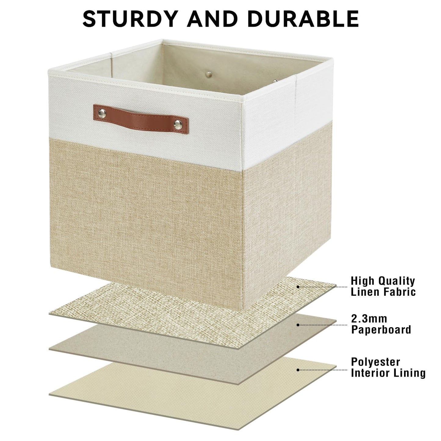 Bagnizer Collapsible Fabric Cube Storage Boxes, 33 x 38 x 33 cm, 4 Pack