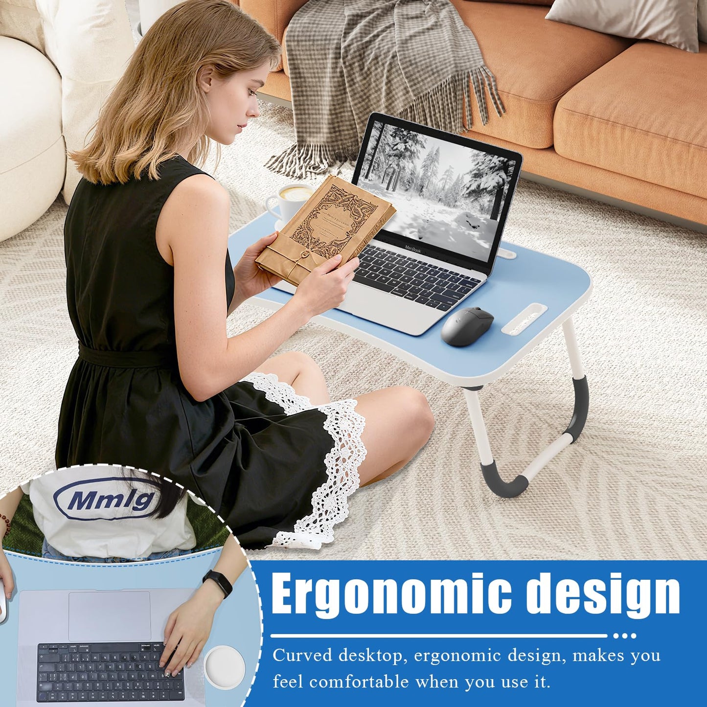 Multi - Function Bed Table & Laptop Stand for Bed - Ideal for Comfortable Laptop Use in Sofa