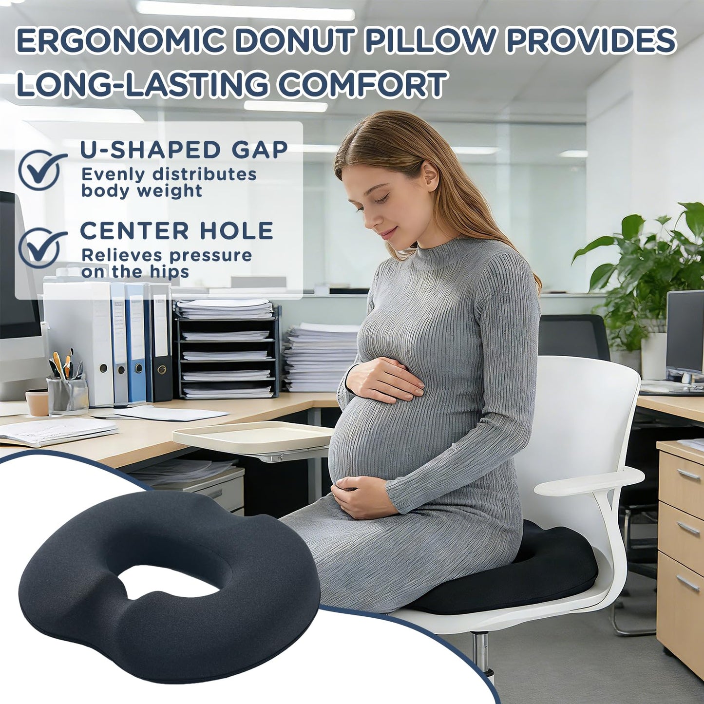 Donut Pillow Seat Cushion for Hemorrhoids, Coccyx Cushion for Pain Relief