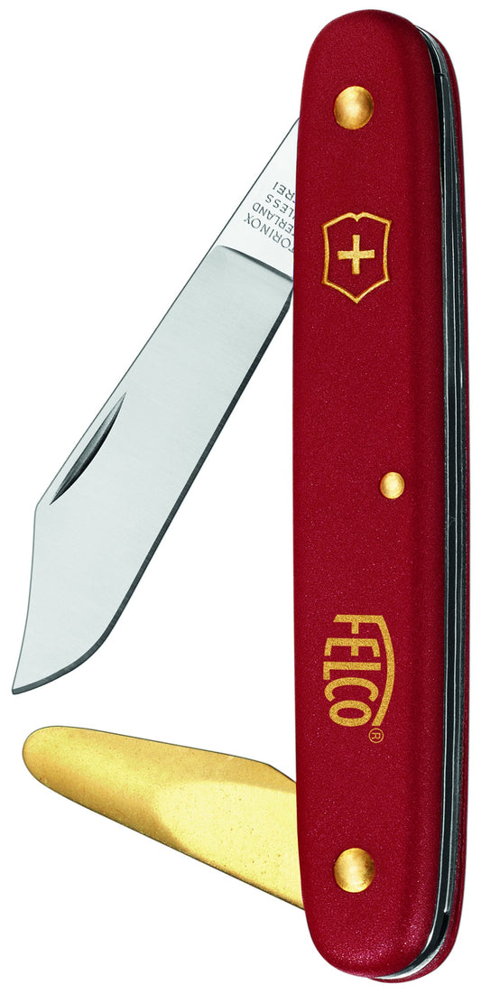 Felco All Purpose Budding Knife Knife Model 39110 32mm Brass Bark Opener 51mm Stainless Blade Nurseries Gardening Grafting Forestry Planting Olive