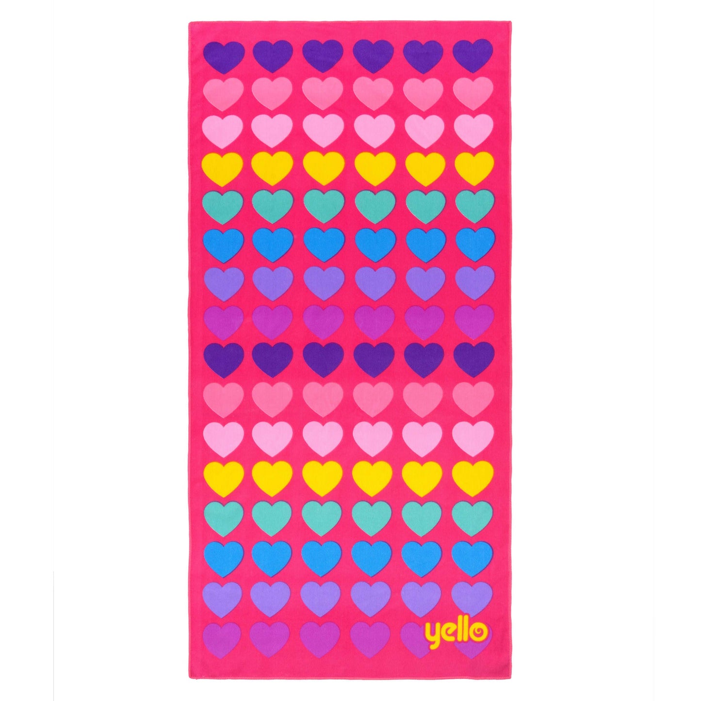 Yello Lightweight Heart Beach Towel for Kids and Adults