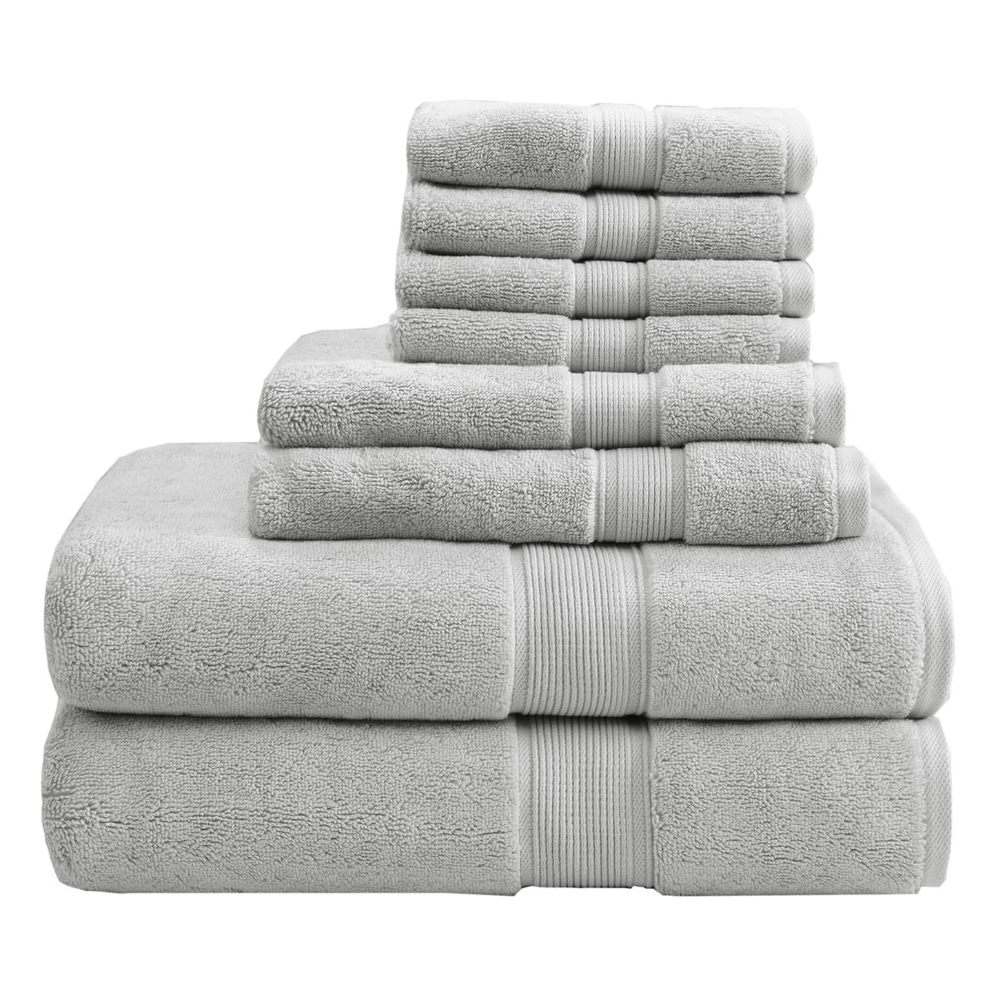 Madison Park 800GSM Bathroom Towel Set of 8 100% Cotton Bath Towel Set for Bathroom Luxurious Highly Absorbent 2 Bath Towels 2 Hand Towels 4