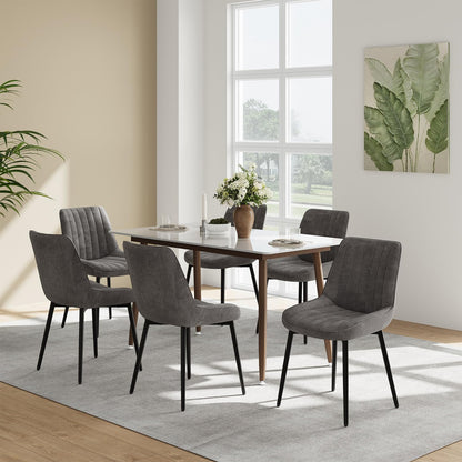 COLAMY Velvet Dining Chairs Set of 6, Velvet Chairs for Dining Room with Metal Legs and Thick Seat Cushion